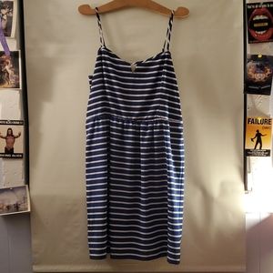 Blue and white striped dress, size 16